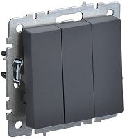 Выключатель без рамки IEK Brite ВС10-3-0-БрГ 3-кл. графит картинка